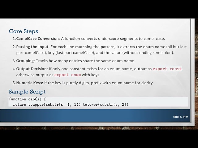 Transforming Java Constants to TypeScript export const and export enum with awk
