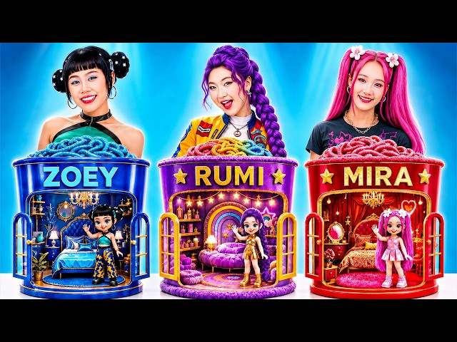 Golden Rumi Vs Sapphire Zoey Vs Ruby Mira Build Amazing Doll House!