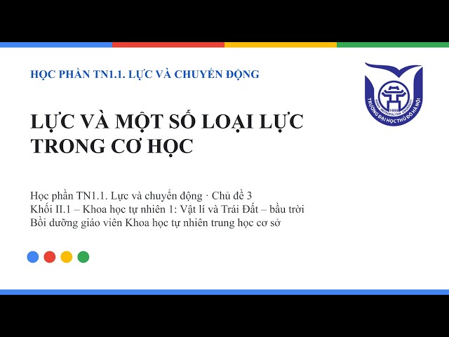 TN1.1 – Chủ đề 3. Lực và một số loại lực trong cơ học | Bồi dưỡng GV KHTN THCS