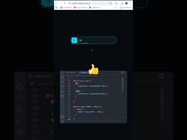 Modern Search Bar UI 🔍✨ Using HTML CSS & JavaScript | #short #html #webdevelopment