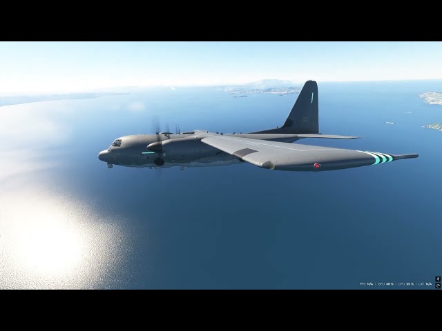Epic Low Pass Over Skiathos in the AC-130J Gunship MSFS2020
