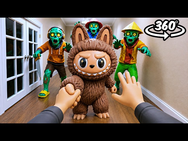 Labubu in 360° - Surviving The Zombie Invasion! (Pop Mart The Monsters)