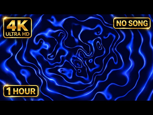 Blue Silk Waves 💙 | Abstract Glowing Contours | 1 Hour 4K Seamless Loop