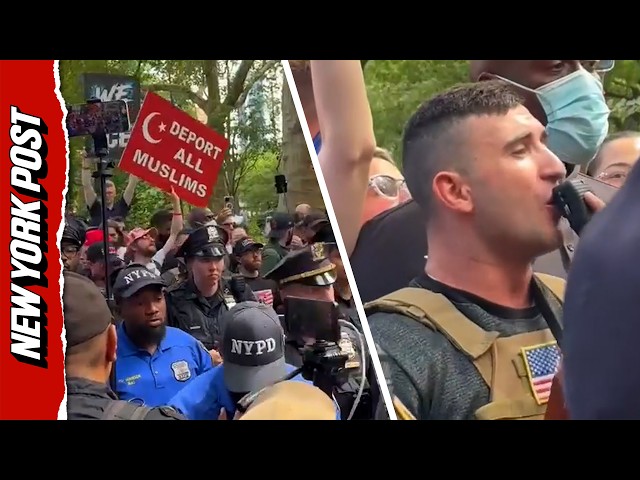 Jake Lang Leads Anti-Islam Protest Outside NYC City Hall