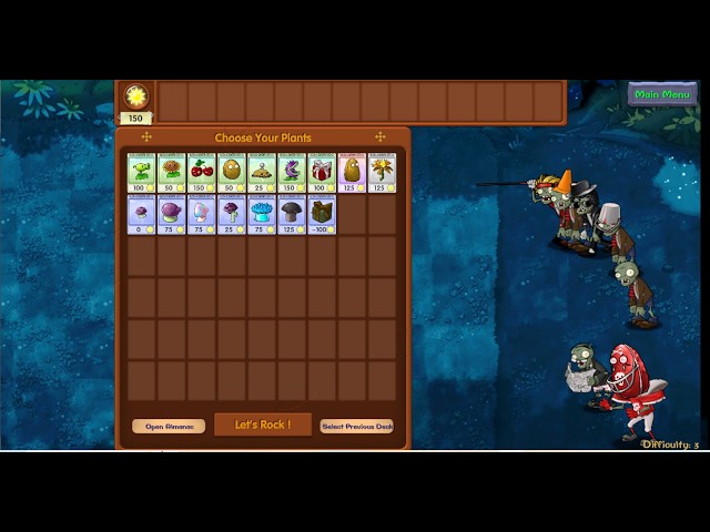 Plants VS Zombies Level 17 (Veteran Level)