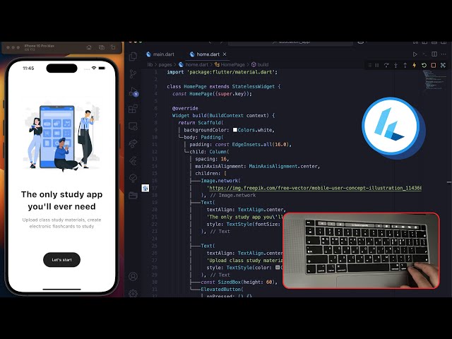 ASMR Programming | Education App UI in Flutter No Talking (Part1)