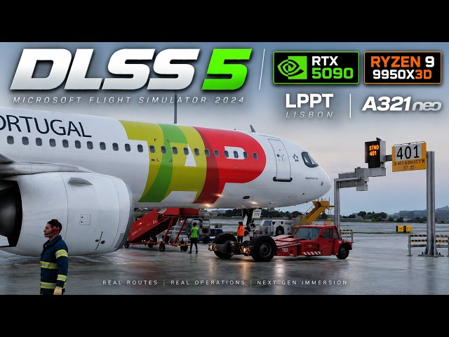 DLSS 5 IS UNREAL! 🤯 | RTX 5090 + 9950X3D | A321neo Lisbon Departure | MSFS 2024