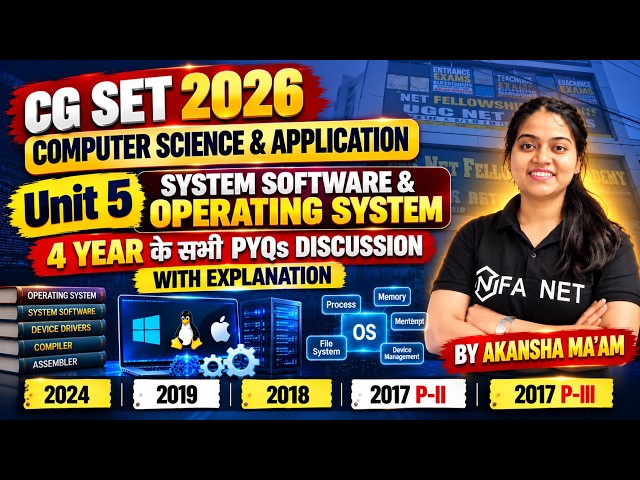 CG SET 2026 Computer Science & Application | Unit 5 | System Software & OS | PYQs with Explanation