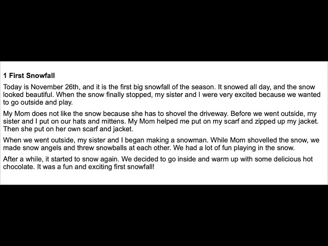 1 First Snowfall