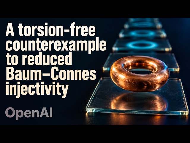 A torsion-free counterexample to reduced Baum–Connes injectivity — OpenAI in 11 minutes