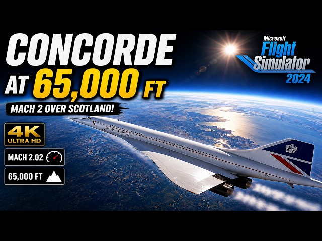 Microsoft Flight Simulator 2024 ✈️ Flying Concorde at over 65,0000 Feet #4k#FlightSim #concorde