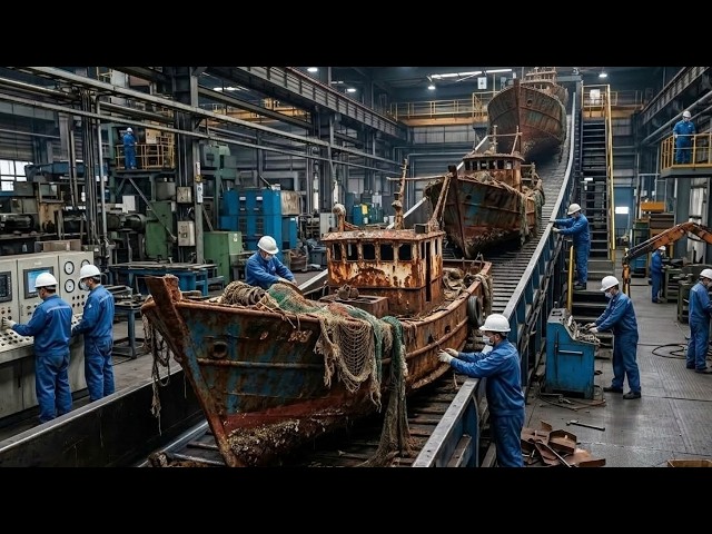 How Abandoned Fishing Trawlers Are Recycled Into Brand-New Steel Coils