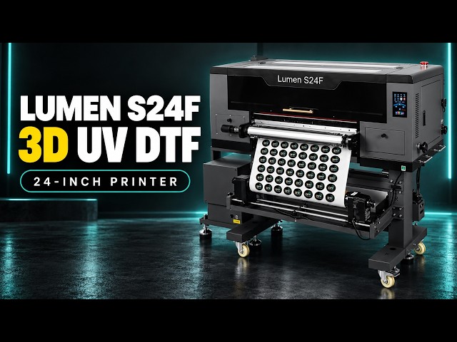 Lumen S24F от DTF Station | 24-дюймовый 3D-принтер для рельефной UV DTF-печати