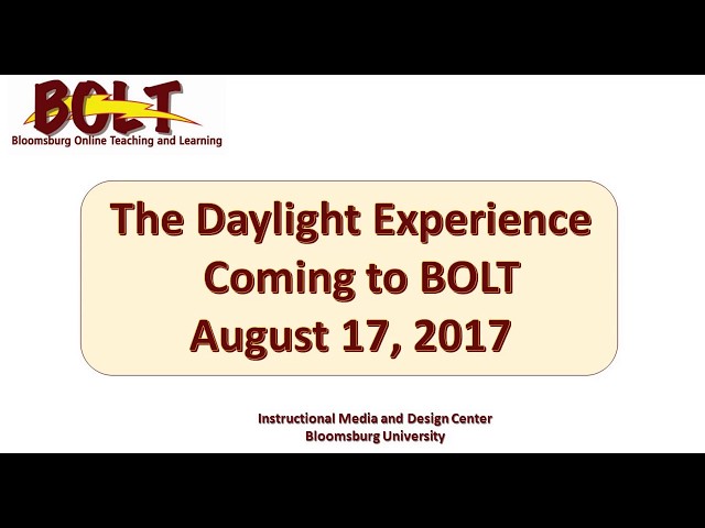 BOLT Daylight Introduction