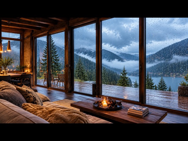 Escape from Reality | Ambient Forest Chalet with Deep Piano and Rain