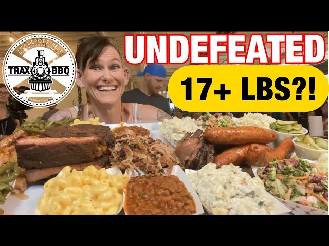 BIGGEST BBQ CHALLENGE EVER TRAX BBQ | UNDEFEATED and seriously IMPOSSIBLE OVER 15 Lbs | MOM VS FOOD