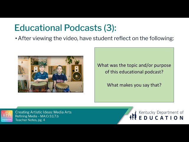 Educational Podcast: Creating Artistic Ideas – Media Arts