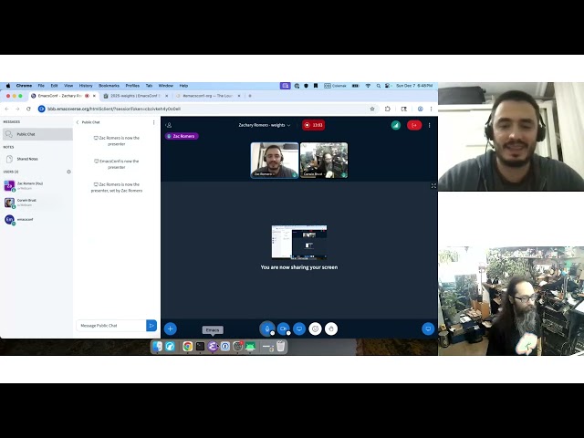 EmacsConf 2025: Weightlifting tracking with Emacs on Android - Zachary Romero