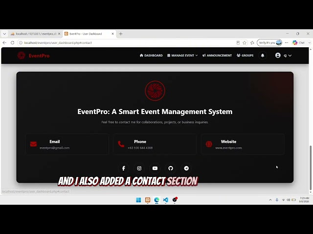 Event Management System Using PHP