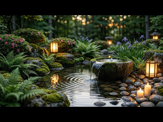 Healing Music for Mind & Body 🌿 Japanese Garden with Soothing Water Sounds for Deep Sleep