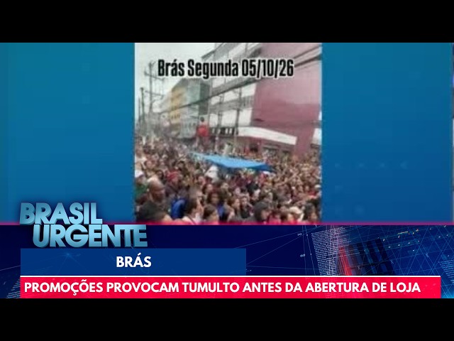 Chaos ensues at store entrance in Brás, São Paulo | Brasil Urgente