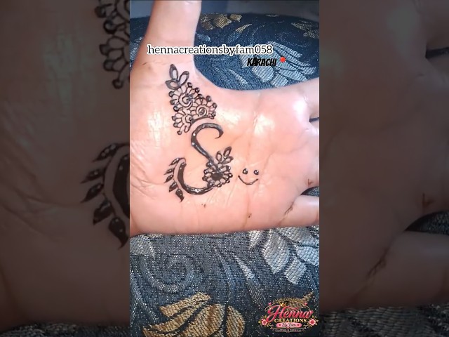 Simple & Beautiful Letter S mehndi design tutorial with Fam Plzzz Subscribe #shorys #viral
