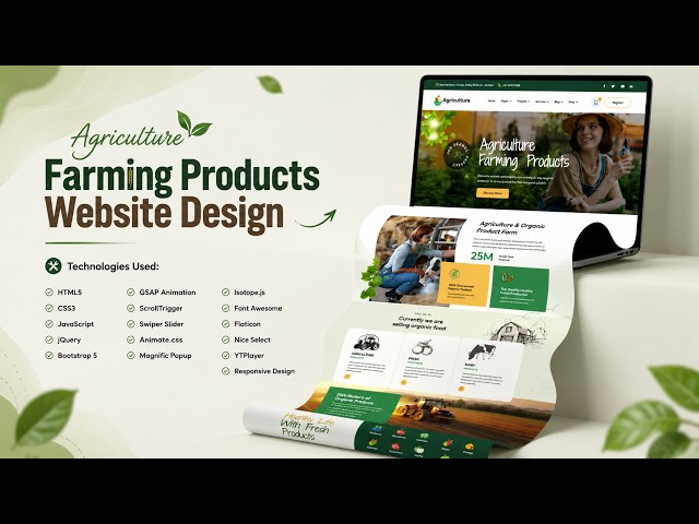 Modern Agriculture Website Project 2026  | HTML CSS JavaScript