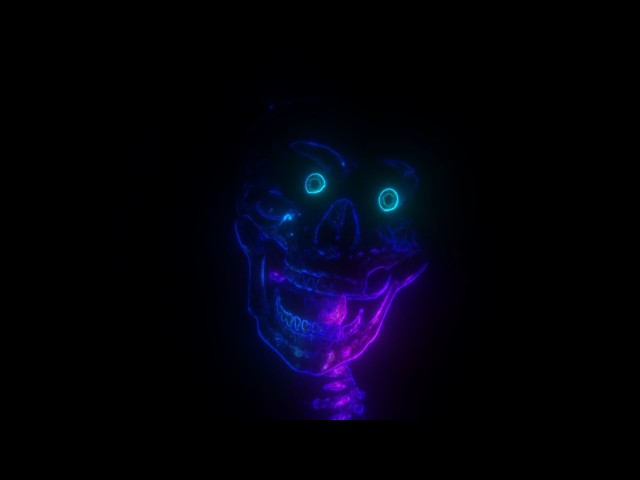 Chatty Glow Skull 4K Halloween Glow Background Projection Effect