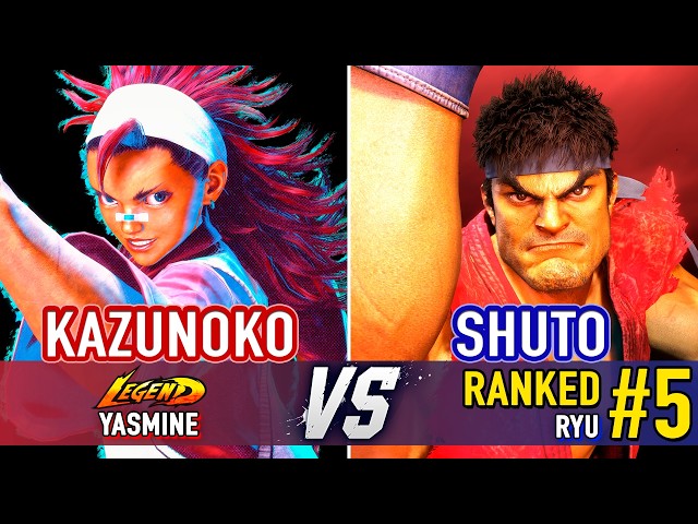 SF6 🤜 KAZUNOKO (Yasmine) vs SHUTO (#5 Ranked Ryu) 🤛 SF6 High Level Gameplay