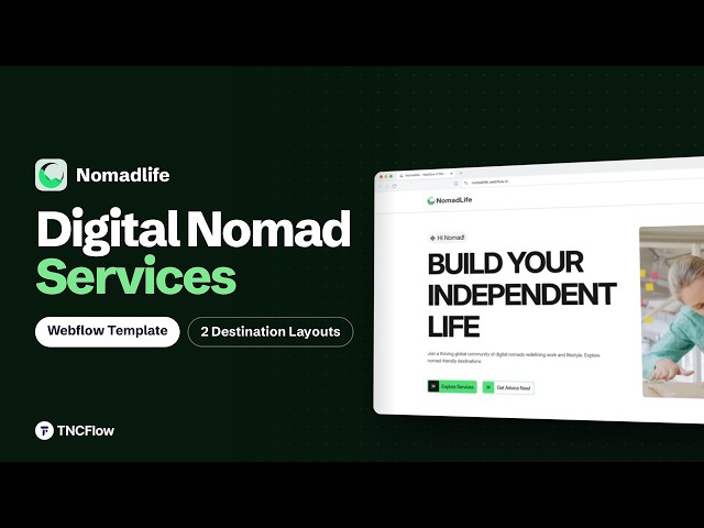Digital Nomad Services Website Template for Webflow & Framer | Nomadlife