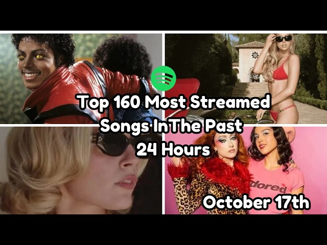 Top 160 Most Streamed Songs In The Past 24 Hours - October 17th