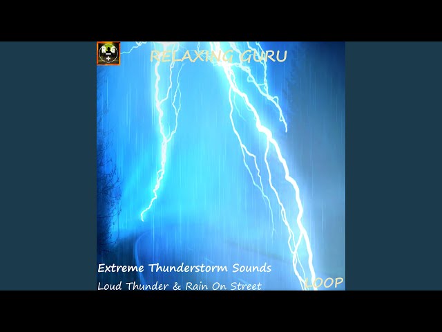 Extreme Thunderstorm with Loud Thunder Sounds and Rain On Street for Sleep, Anxiety