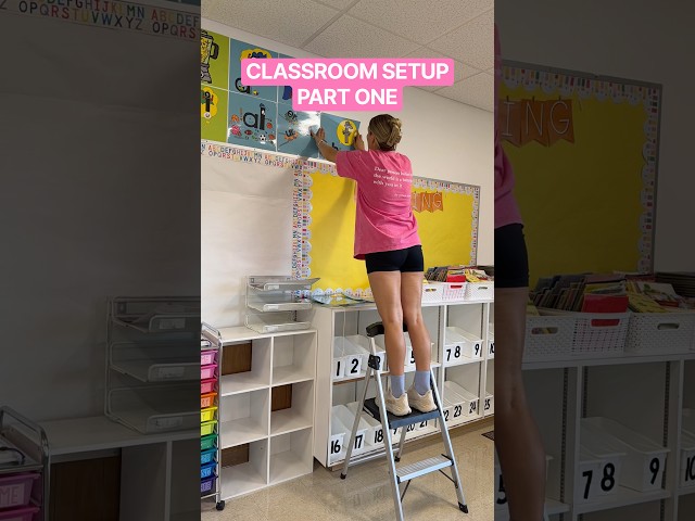 classroom setup day one 🍏✏️ two days to turn this empty room into my kindergarten classroom! ✨