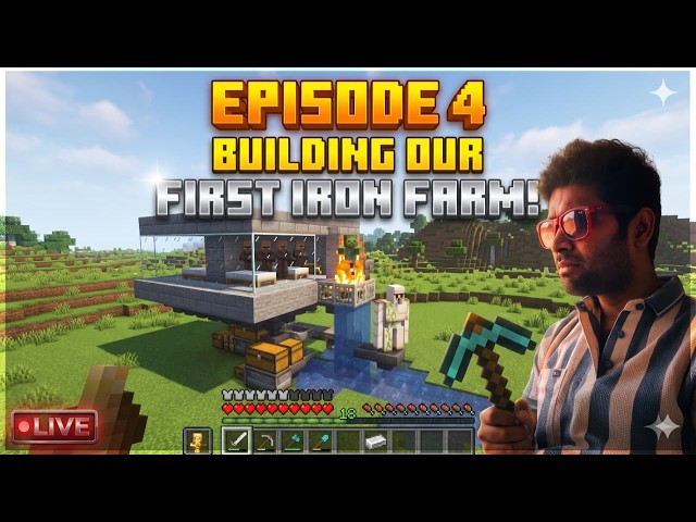 ​BUILDING OUR FIRST IRON FARM! ⚙️ Infinite Iron Glitch (Minecraft Live EP 4)