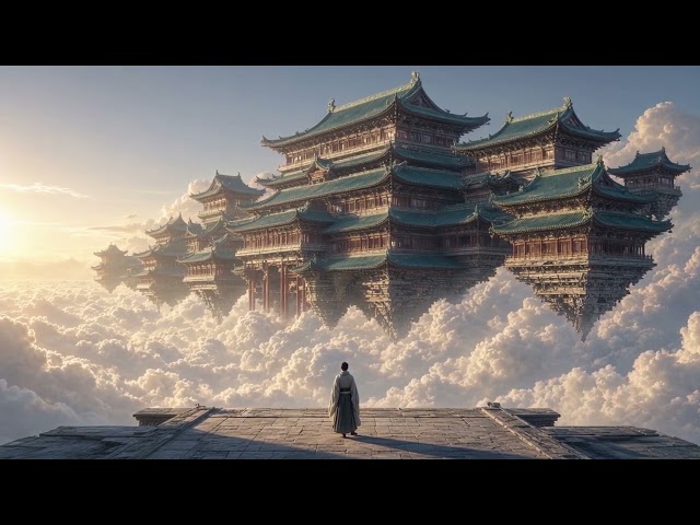 Floating Palace Cloud Terrace Seamless Loop 4K No Copyright