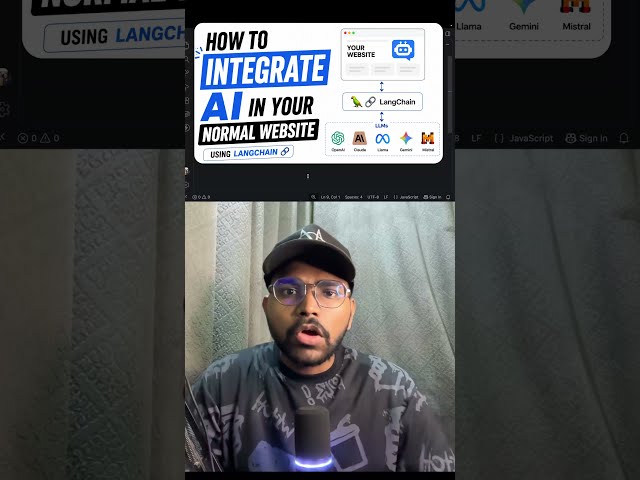 Integrate AI into Your Website in 60 Seconds 🤖 | LangChain #AI #Shorts #coding #nodejs