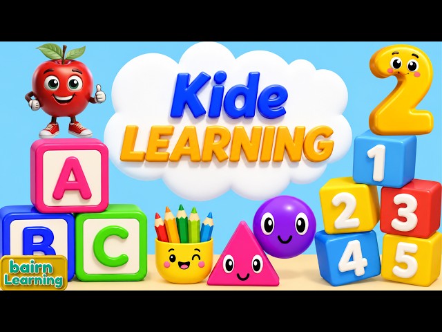 Toddler Learning Videos For 5 Year Olds | ABCs, 123s Shapes, and Nursery Rhymes