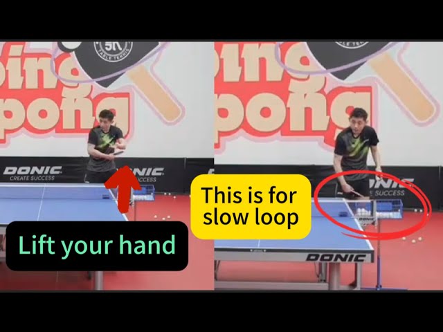 Zhang Jike teaches students how to generate power with the backhand to loop a backspin shot