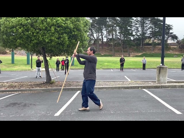 Chen Family Taijiquan Old Frame Five Tigers Herding Sheep Staff 陳氏太極拳老架五虎群羊棍 - postures 1-4