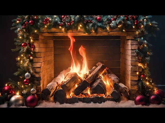 Cozy Christmas Fireplace 24/7 🔥 Relaxing Christmas Music With Fireplace Crackling 🌲 Holiday Ambience