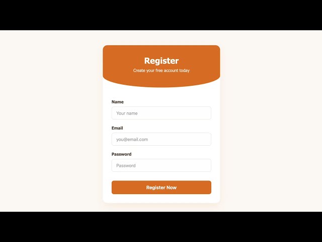 How To Create Registration Form With HTML & CSS