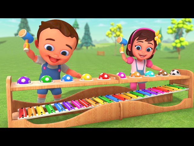 Learning Colors with Wooden Soccer Ball Hammer Toy | Baby Fun Educational Learning for Toddlers