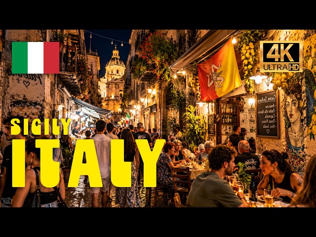 🇮🇹 MIDNIGHT IN PALERMO, SICILY — ITALY AFTER DARK IN 4K HDR 60FPS