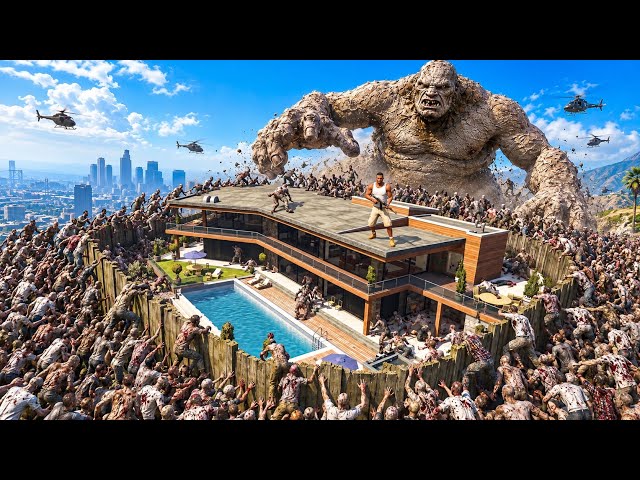 Franklin Survives a ZOMBIE APOCALYPSE with a GIANT MONSTER in GTA 5! 😱