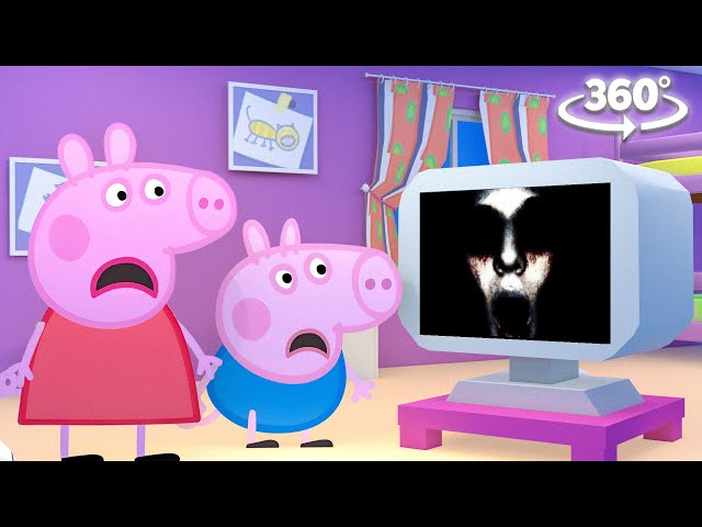 Peppa Pig and George's FUN Reaction to SCARY Videos IN 360!