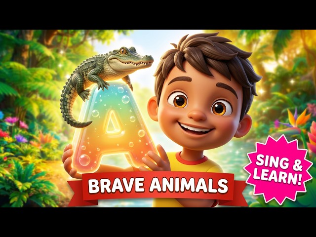 ABC Brave Animals Song A to Z 🦁 | Fun Animal Alphabet for Kids | Learn English | Fun ABC World