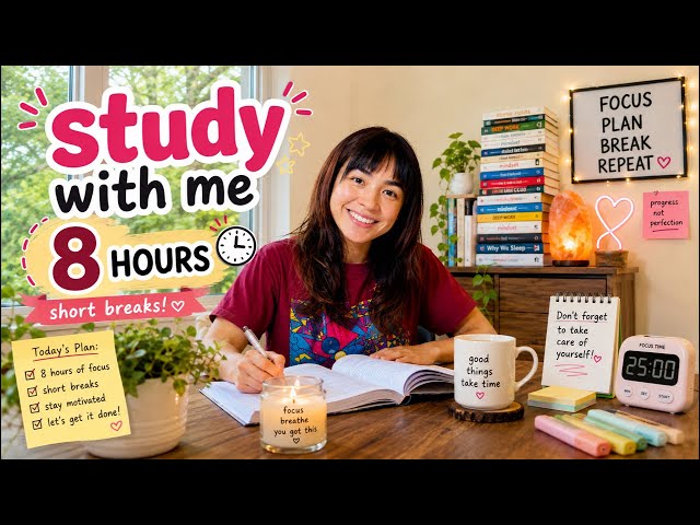 LIVE | 7-HOUR STUDY WITH ME in Vancouver 📚 rain sounds ⛈️ | Pomodoro | Deep Work Mode