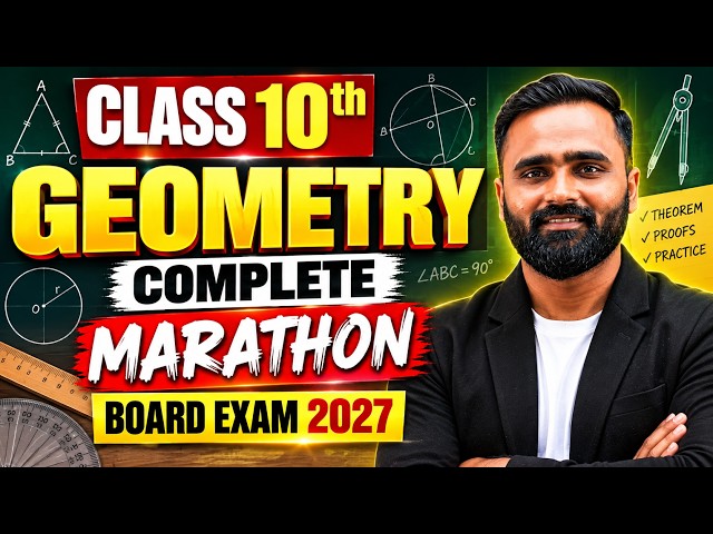 🔴LIVE| Class 10th GEOMETRY|COMPLETE MARATHON|Board Exam 2027|Pradeep Giri Sir