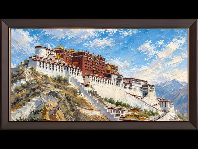 Potala Palace Oil Painting | European Style Rough Brushstrokes | 1 Hour Silent Static Frame