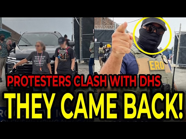 🚨Federal Agents & Protesters CLASH at ICE Facility Near Chicago — DHS Says Vehicles BLOCKED!